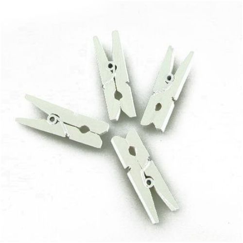 Wooden Clothespins 4x30 mm white -50 pieces