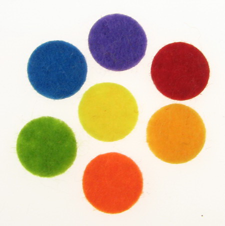 Felt Circle / 15x2 mm / ASSORTED Colors - 30 pieces
