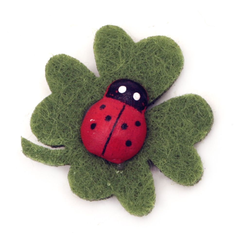 Clover soft ladybug with glue  DIY Scrapbooking 25x27 mm -10 pieces