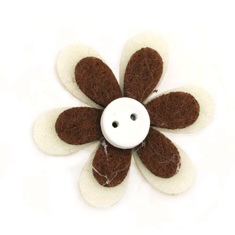 Flower tree and felt with adhesive 37 mm -10 pieces