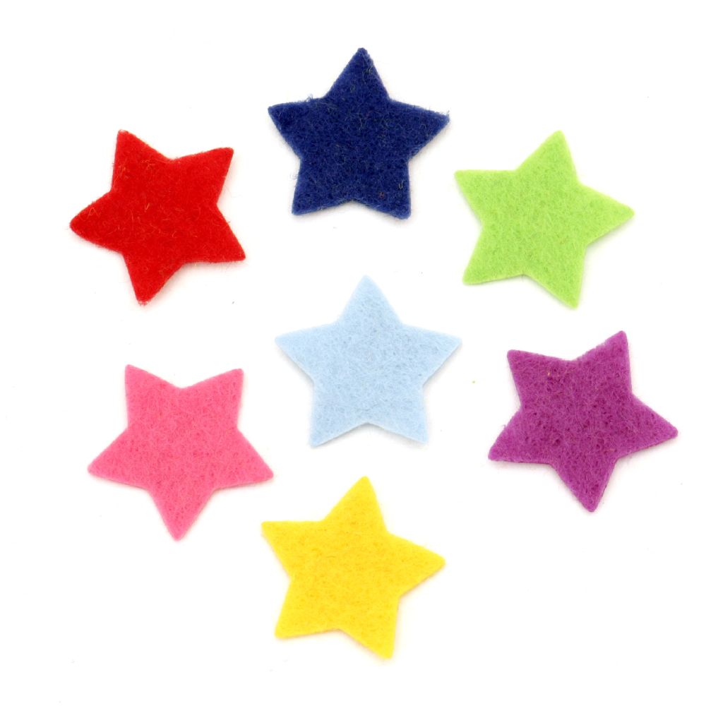 Star Felt Embellishment DIY Scrapbooking 20x1 mm mix colors 20 pieces