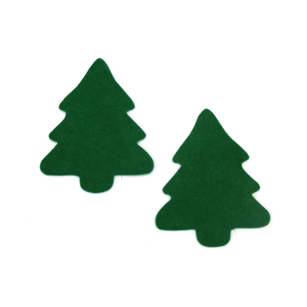 Brăduț de Crăciun din fetru ștanțat 8,5 x 10,5 cm, 2 mm – verde închis, set 2 buc. | Perfect pentru decorațiuni festive, felicitări, scrapbooking și proiecte DIY handmade