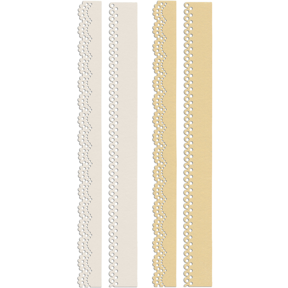 Κορδέλα από τσόχα για διακόσμηση Meyco 24 ~ 30x29,5 εκ. Χρώμα λευκό και κρεμ -4 τεμάχια