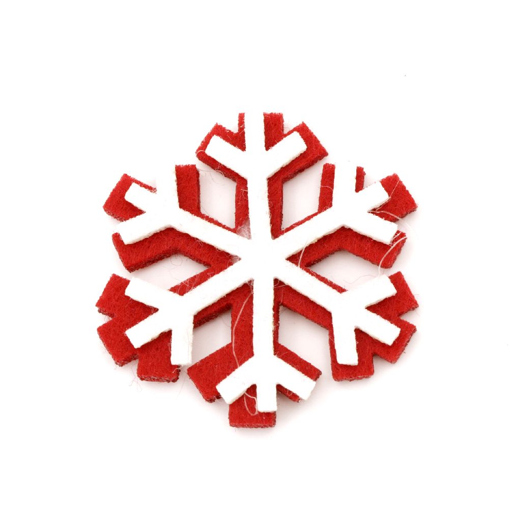 Snowflake felt with glue 32 mm -10 pieces
