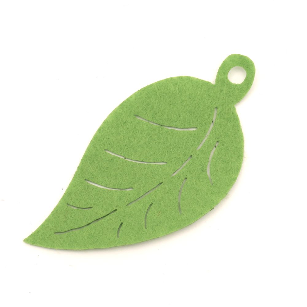 Pendant leaf Felt Embellishment DIY Scrapbooking 80x39x1 mm hole 5 mm -10 pieces