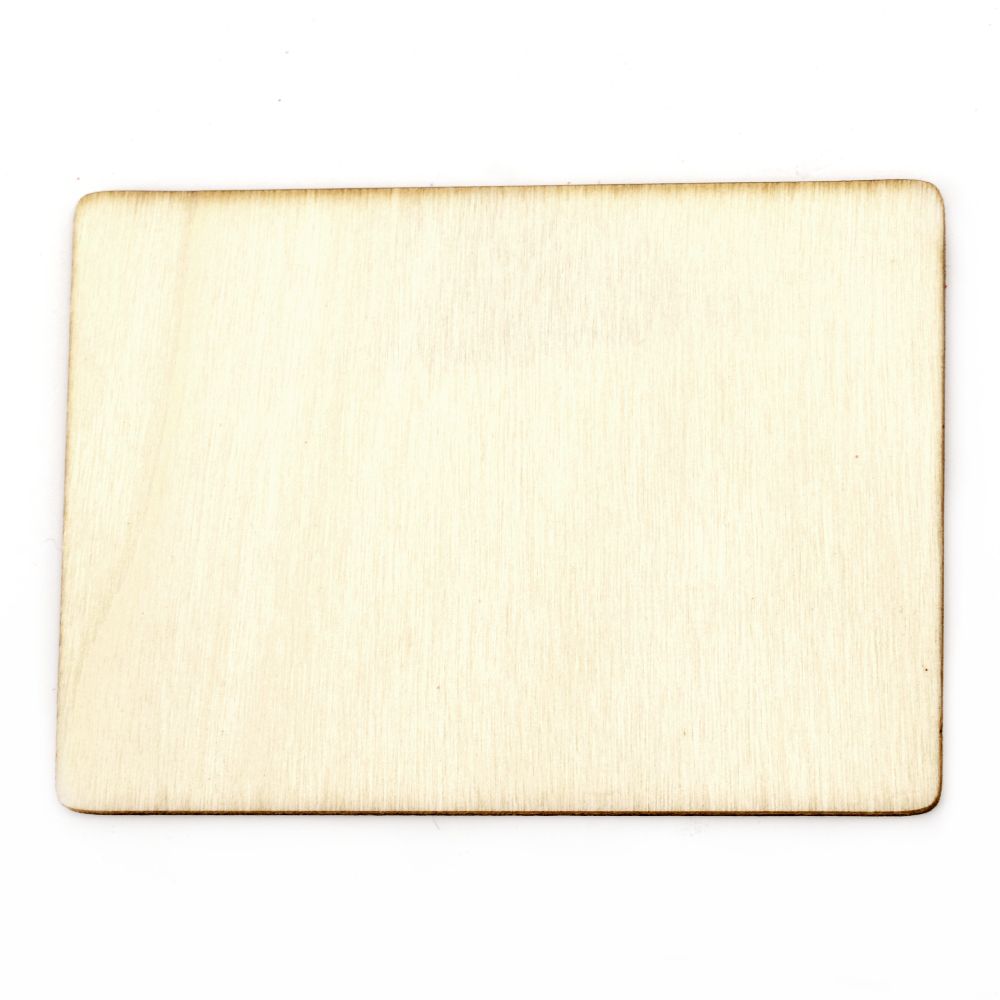 Ορθογώνιο ξύλινο διακοσμητικό 95x70x2 mm - 5 τεμάχια