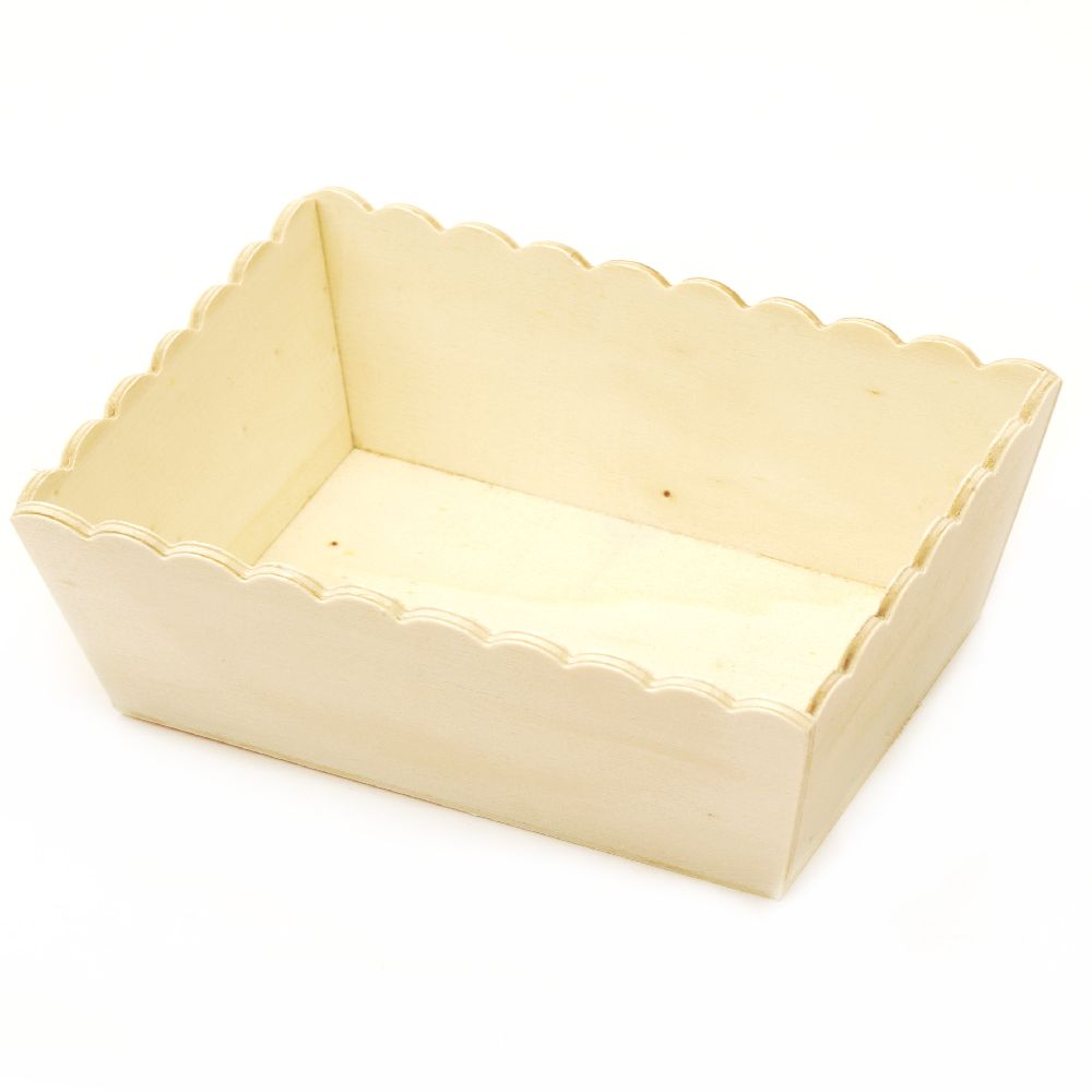 Wooden basket 150x100x60 mm white
