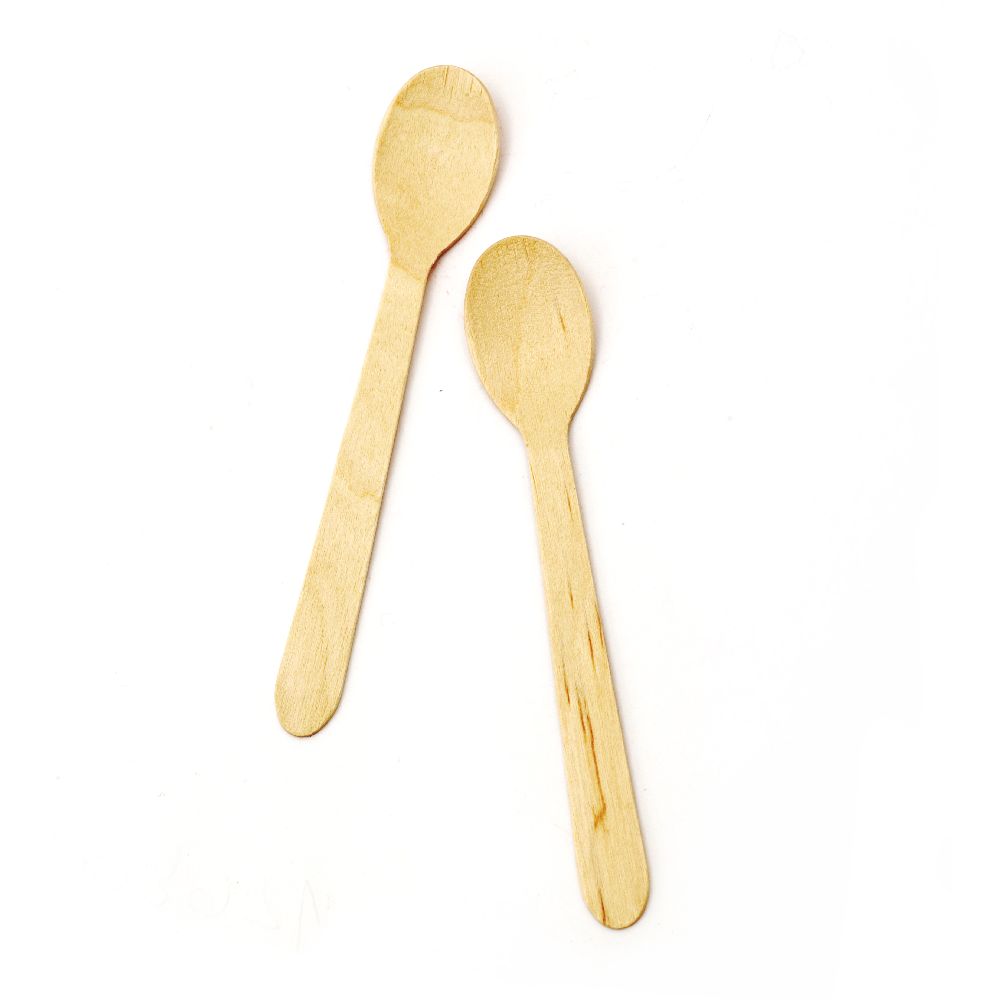 Wooden Spoon for Decoration 100x20 mm, Natural Color, 50 pieces