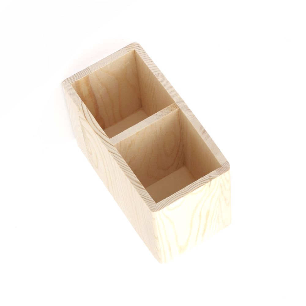Wooden Double Pencil Holder, 160x81x101 mm