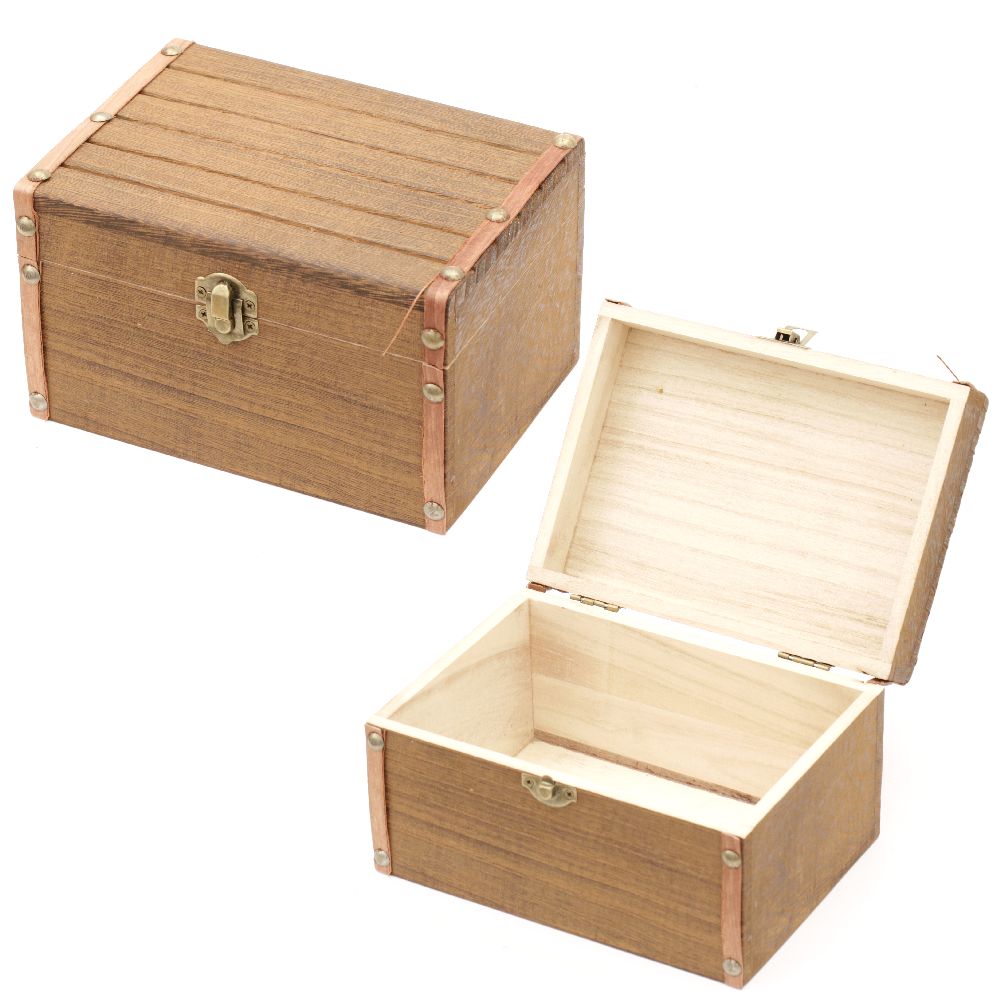 Ковчеже дървено 180x130x105 мм тъмно кафяво