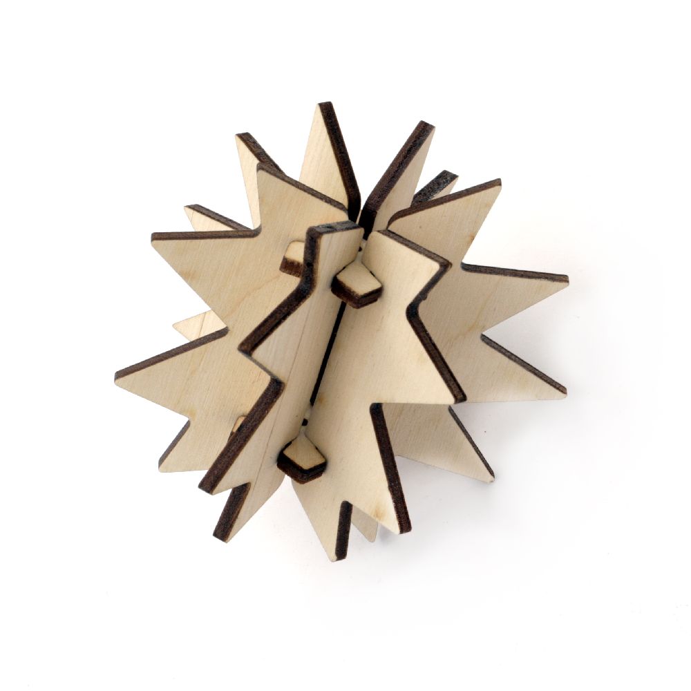 3D ξύλινο κρεμαστό χριστουγεννιάτικο δέντρο για διακόσμηση 75 mm №T01