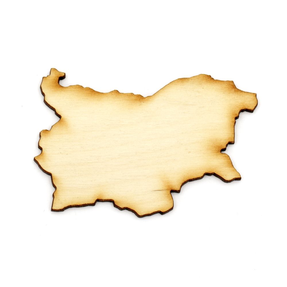 Wooden figurine for decoration map of Bulgaria 70x50x3 mm