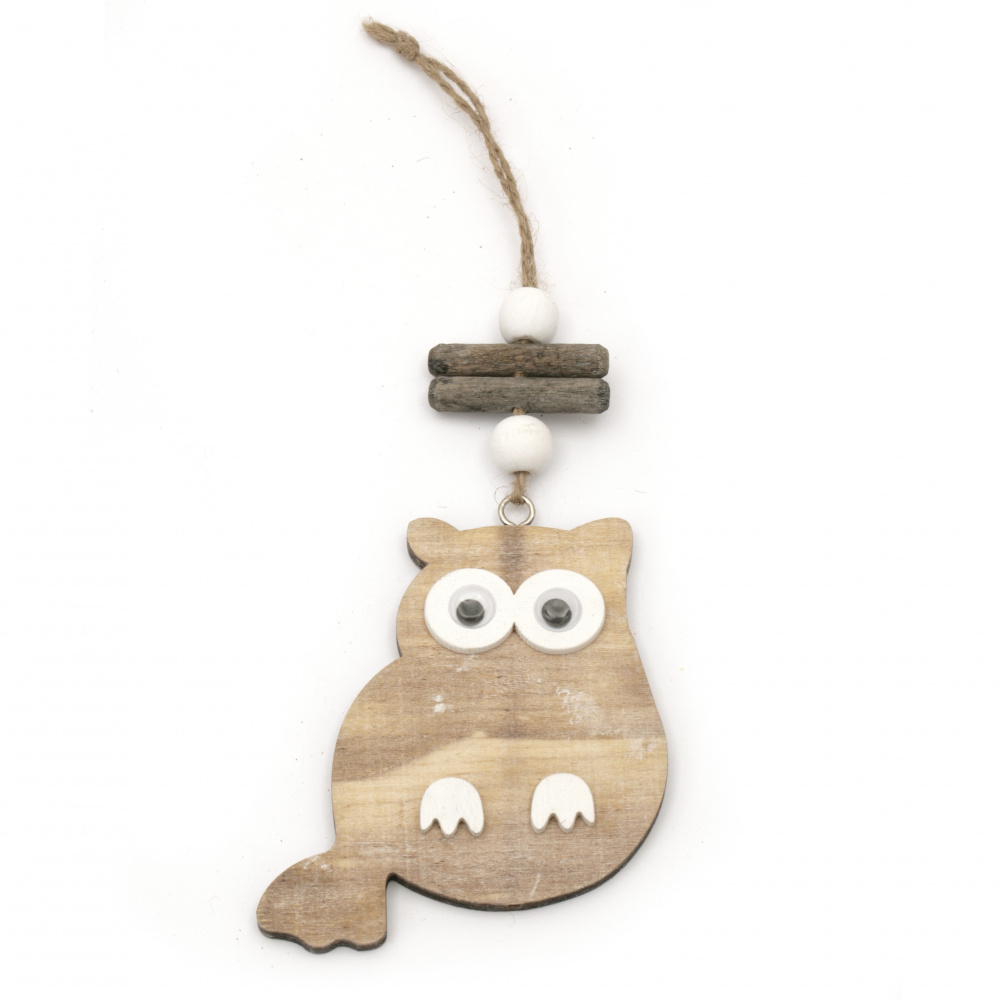 Pendant tree owl 86x92x5 mm two colors -1 piece
