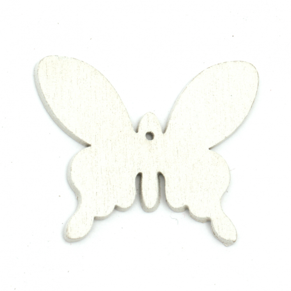 Wooden Figurine for coloring butterfly 50x41x2 mm white - 6 pieces