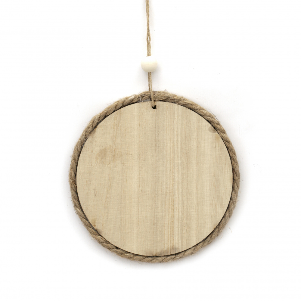 Wooden panel  for decoration with twine  150x8 mm round-1 piece