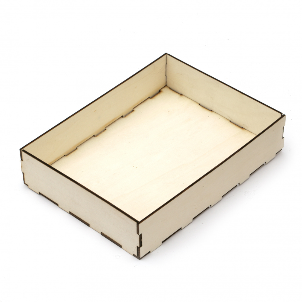 DIY wooden basket assemble 150x200x40 mm white color