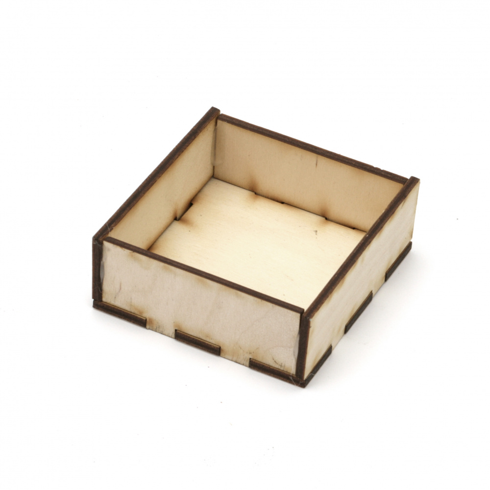 Wooden basket 80x75x30 mm white wood 