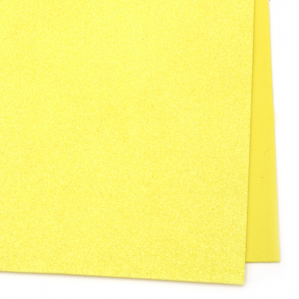Bright EVA foam A4 sheet 20x30 cm yellow with glitter rainbow for scrapbook projects & handmade decoration 2 mm