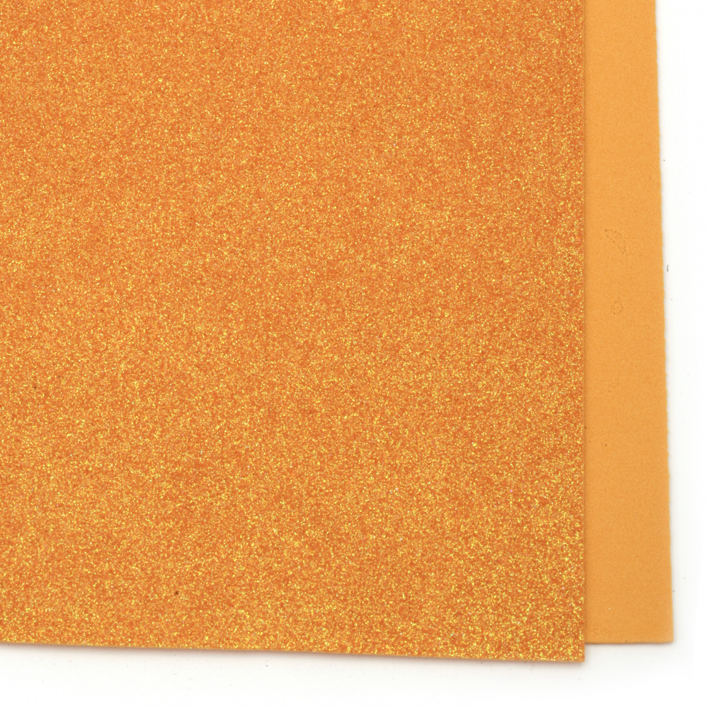 Orange EVA foam A4 sheet 20x30 cm with glitter rainbow for scrapbook projects & craft decoration 2 mm