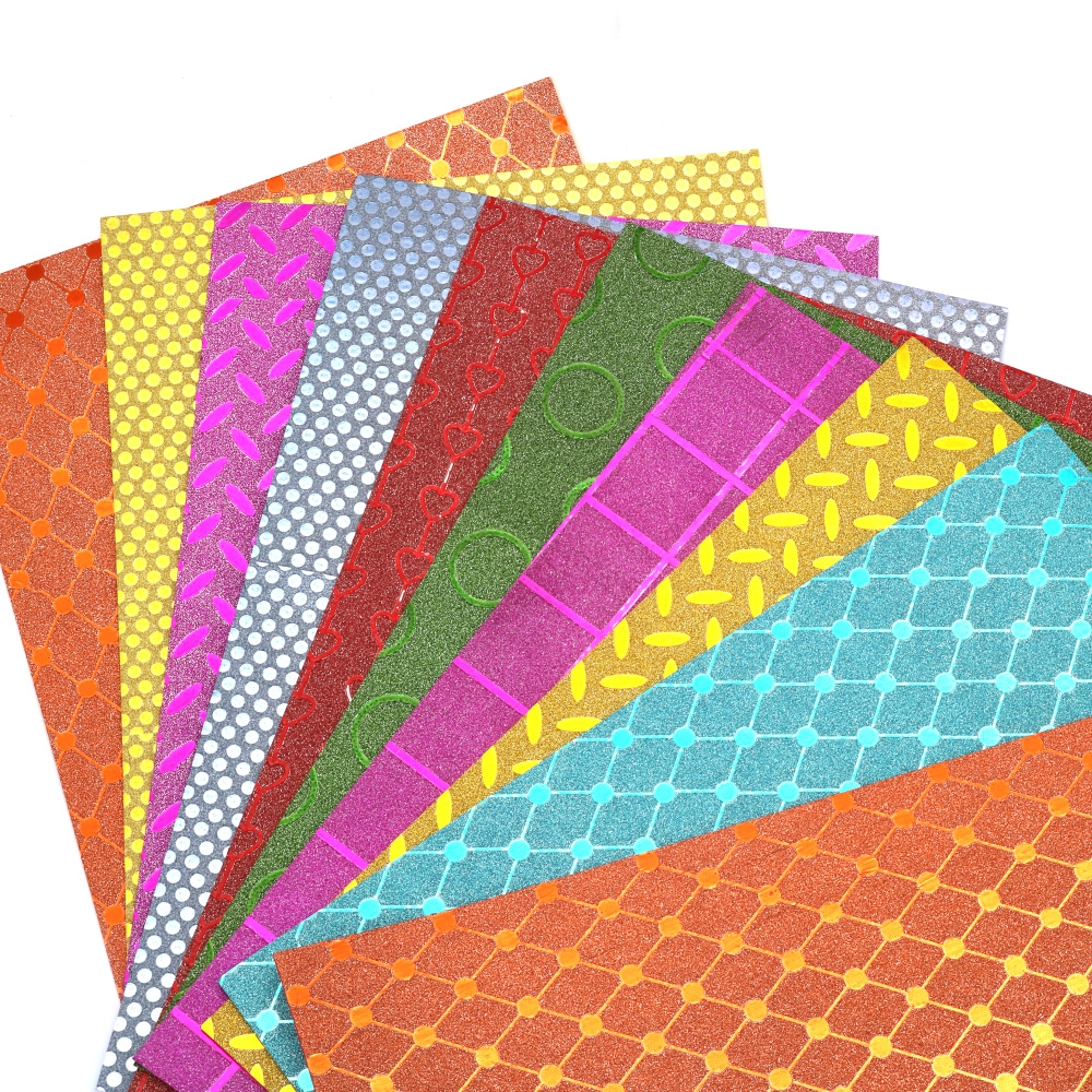 EVA Foam Sheets / ASSORTED Colors and Prints / 2 mm, A4  (20x30 cm) - 10 pieces