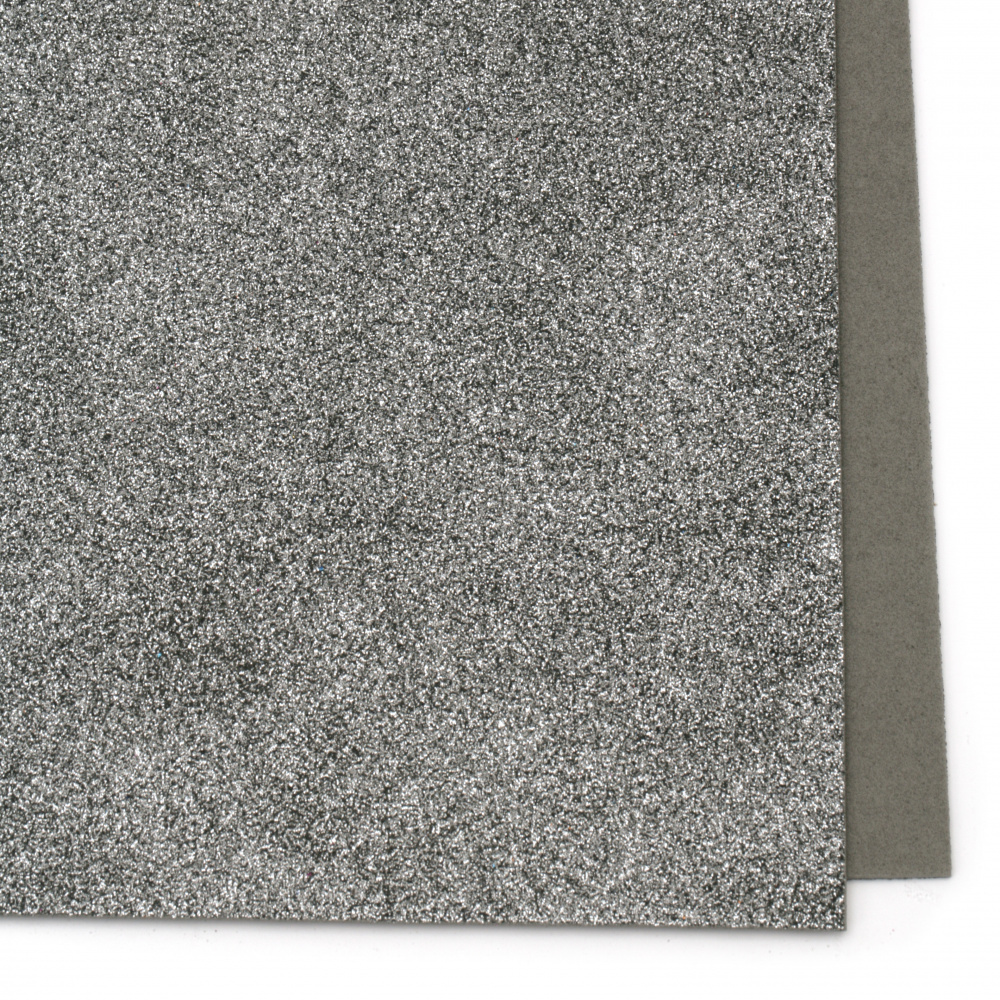 Dark gray EVA foam A4 sheet 20x30 cm with glitter for scrapbook projects & craft ideas 2 mm