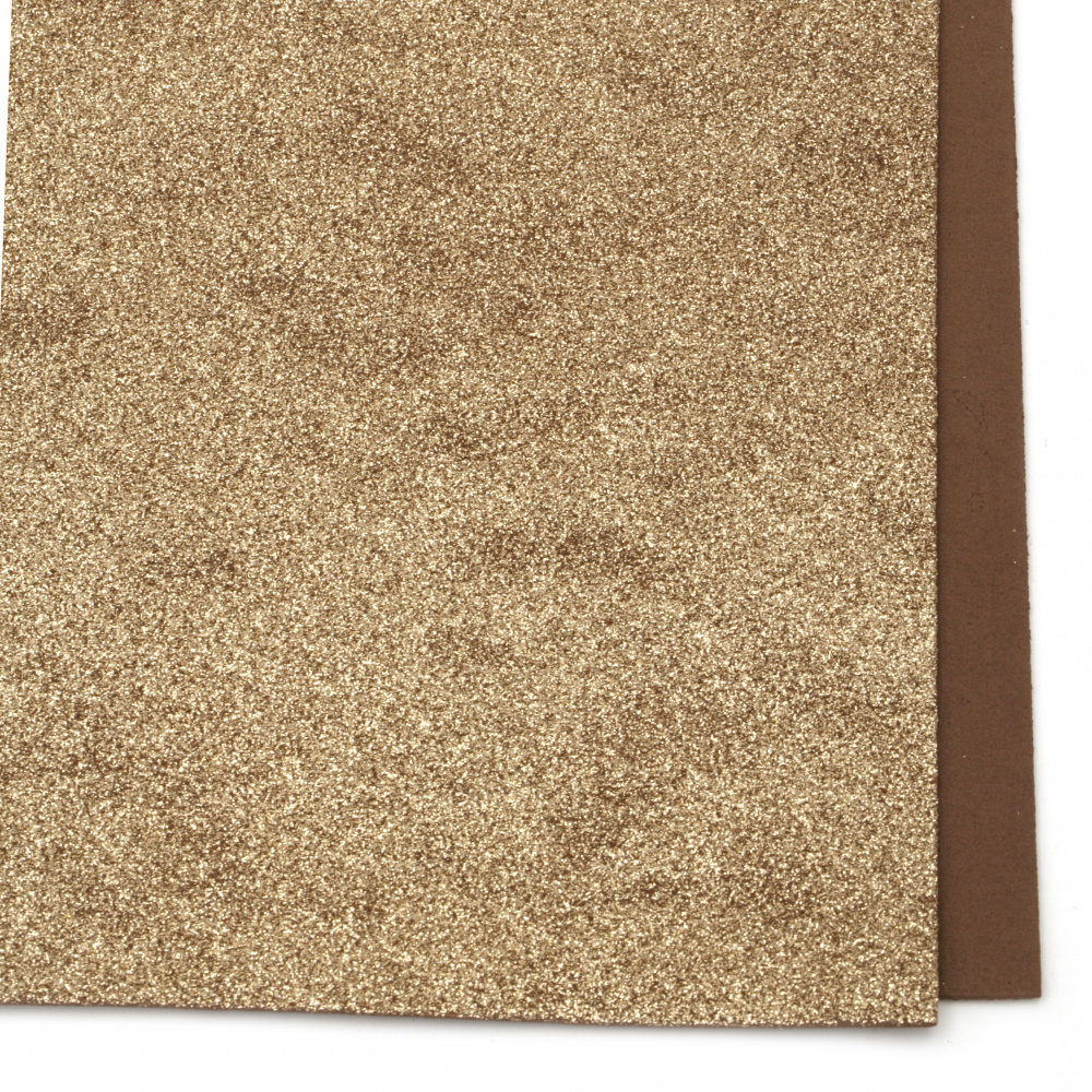 Decorative EVA foam A4 sheet 20x30 cm, brown color with glitter for scrapbook projects & craft ideas 2 mm