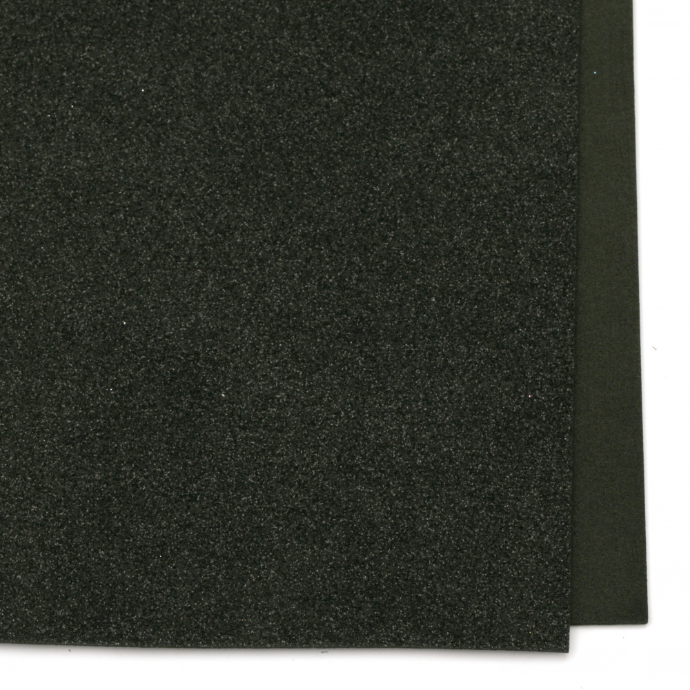 Decorative EVA foam A4 sheet 20x30 cm, black color with glitter for scrapbook projects & craft ideas 2 mm