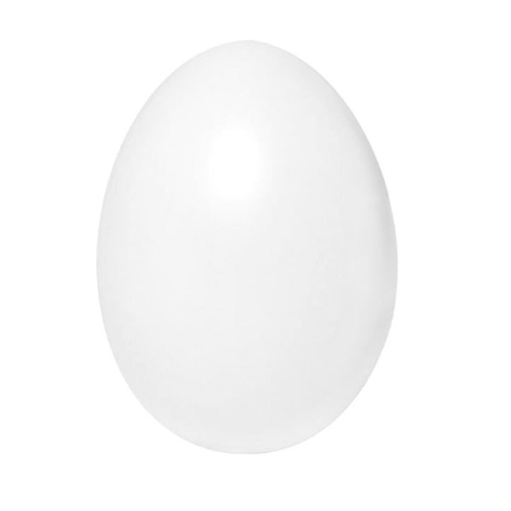 Egg-shaped plastic ornament, 180 mm with one 3 mm hole, white - 1 piece