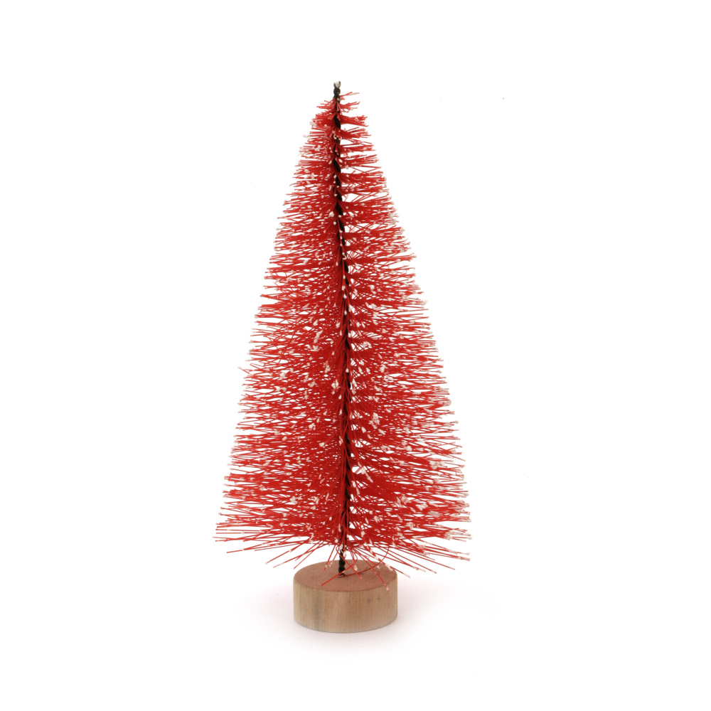 Διακοσμητικό χριστουγεννιάτικο δέντρο 150x68 mm κόκκινο με βάση