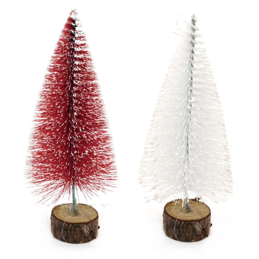 Коледна декорация елха на стойка 150x78 мм цвят микс