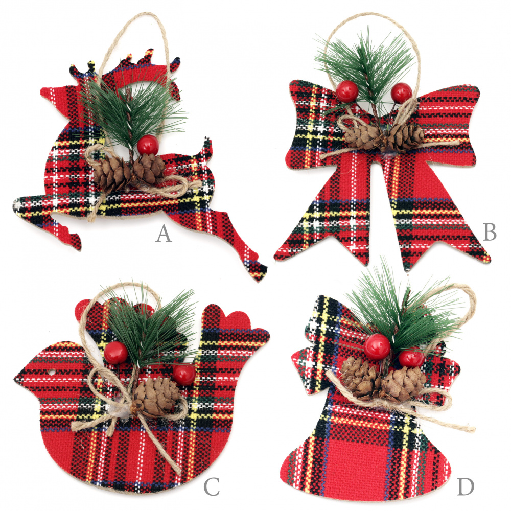 Christmas decoration 130x115x3 mm different models
