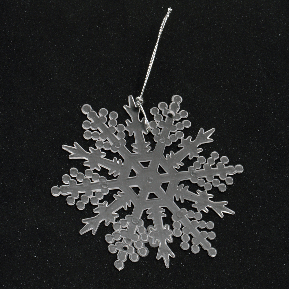 Christmas snowflake decoration 93x100x2 mm transparent -2 pieces