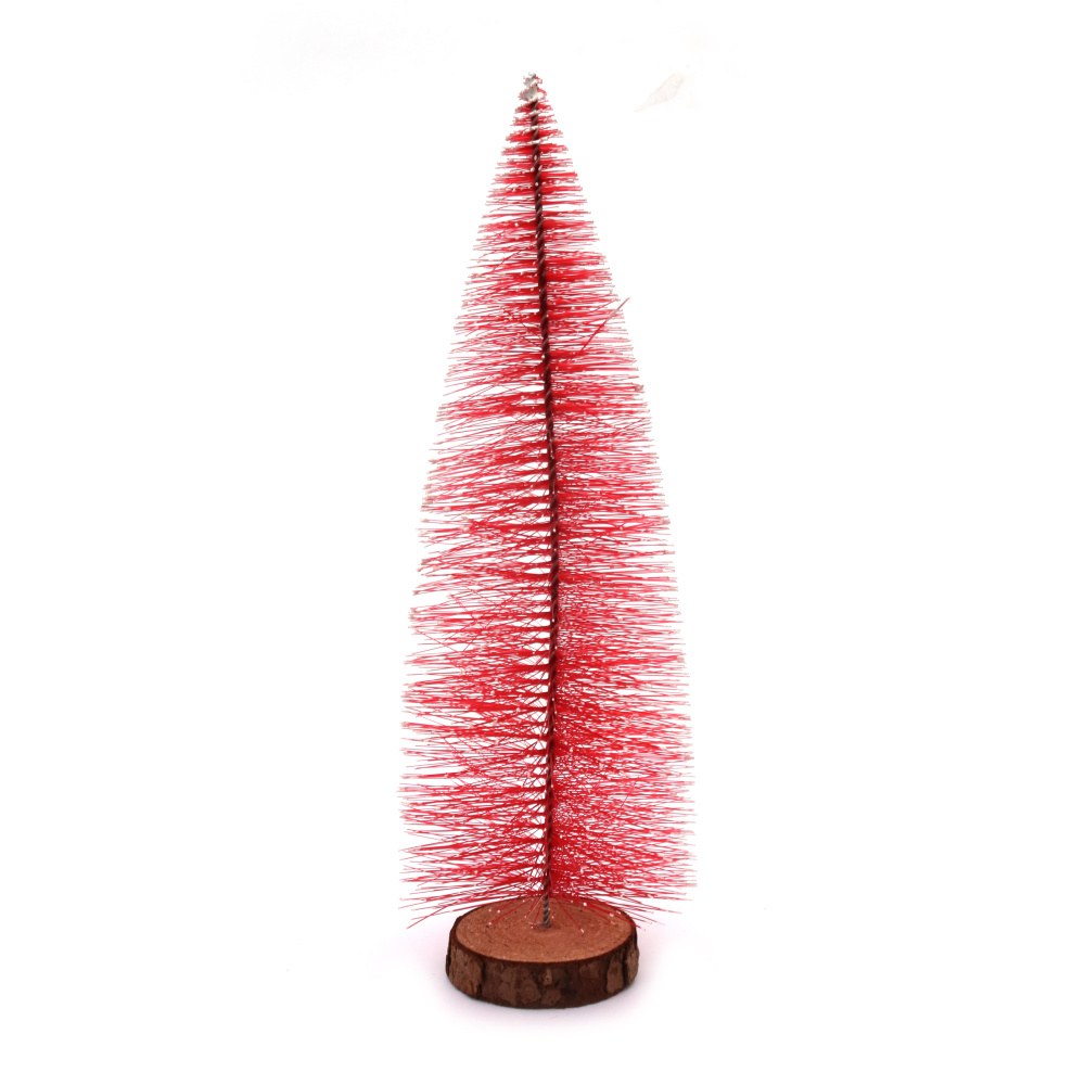 Red Christmas tree for decoration 350~370x110~130 mm on a stand