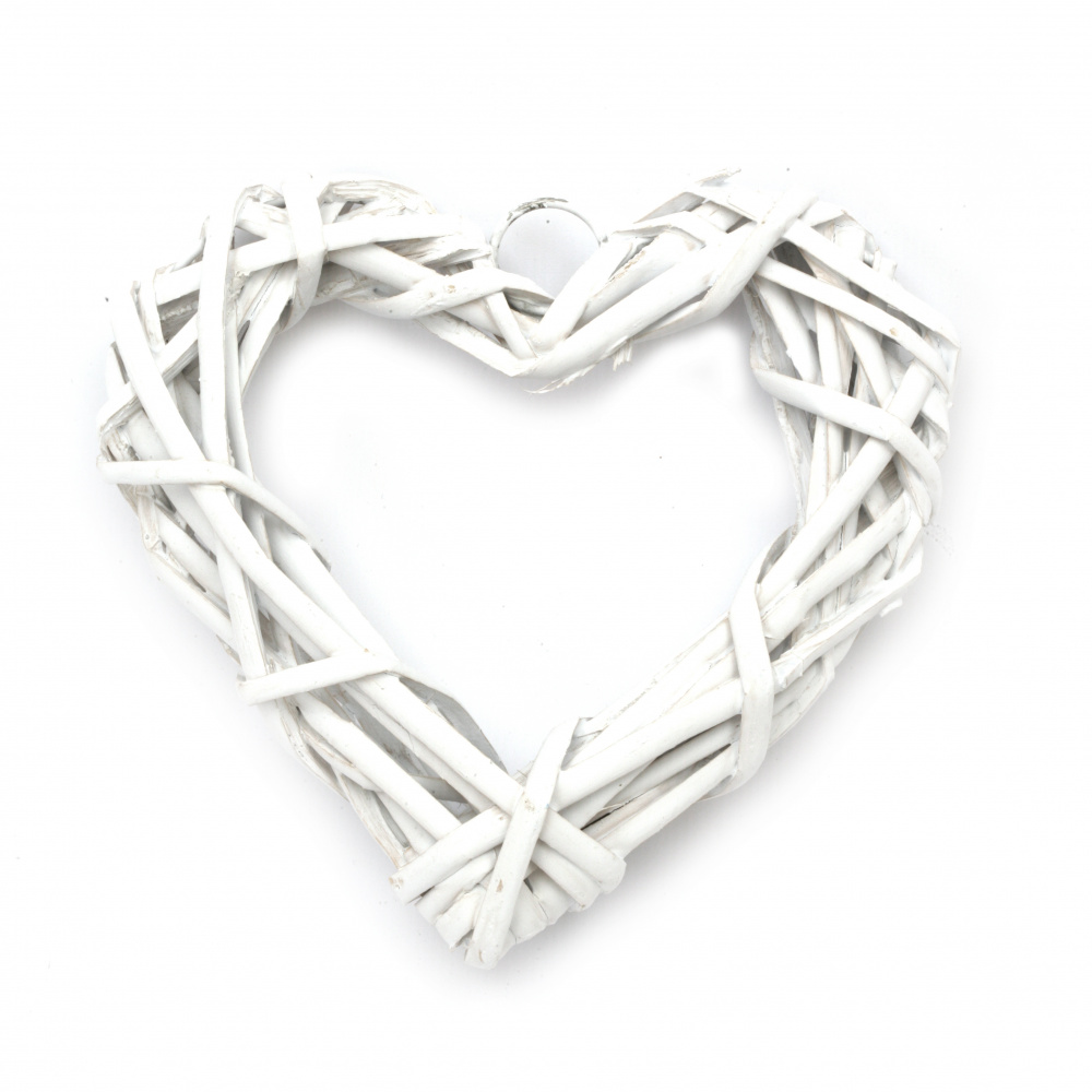 Wooden Heart, 150x146x26 mm, White Color