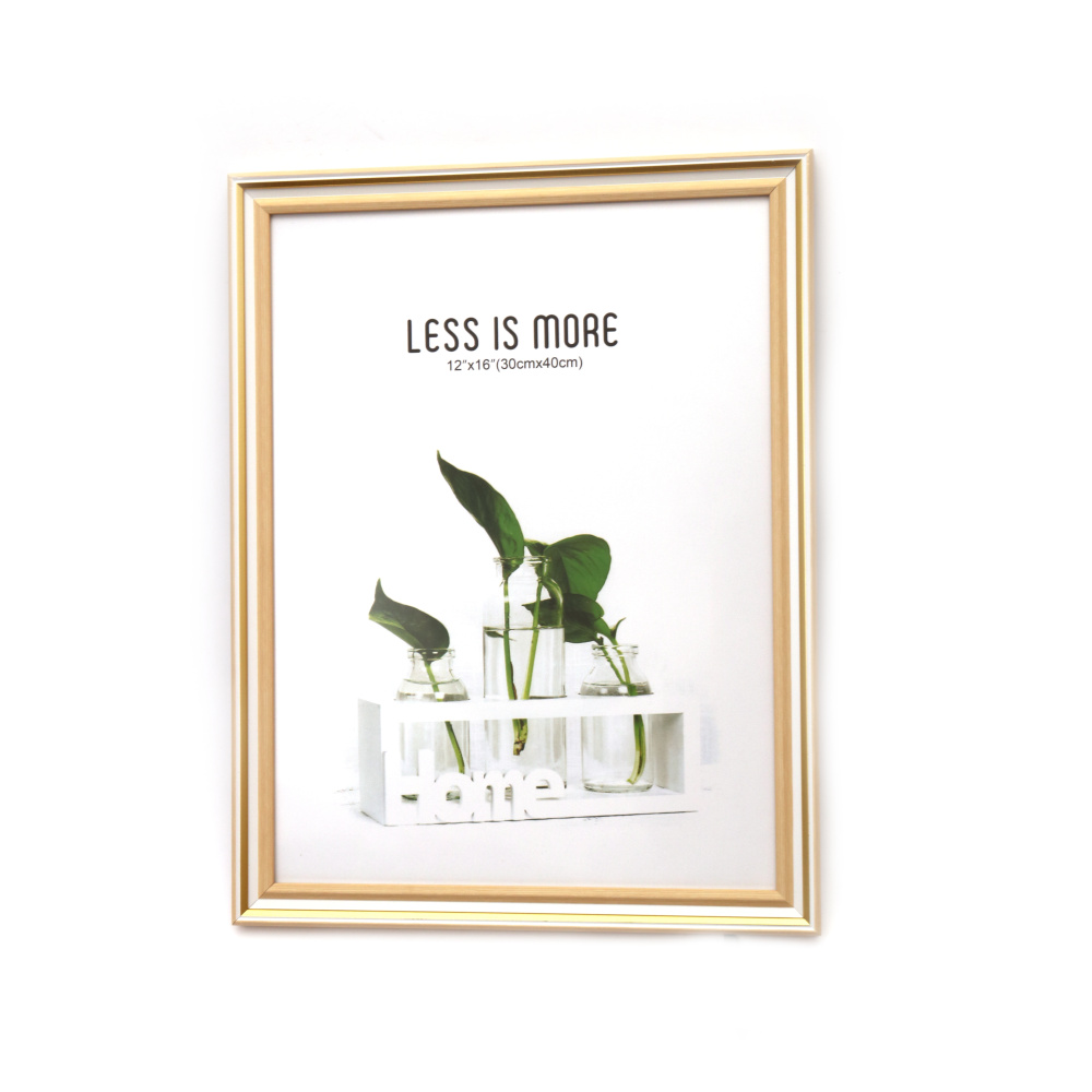 Photo frame, A3 30x40 cm, white, gold, and  cream assorted