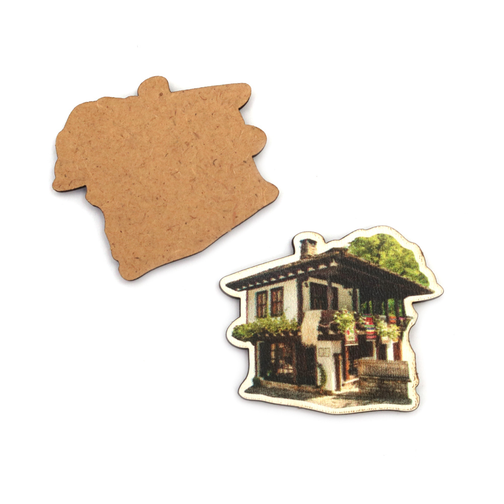 MDF House for decoration 47x40 mm - 2 pieces