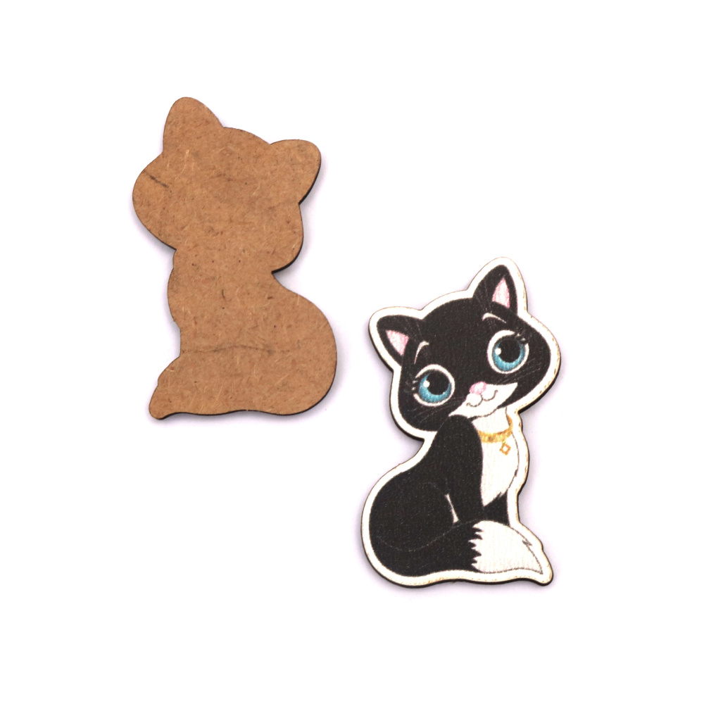 MDF Kitten for decoration 29x50 mm - 2 pieces