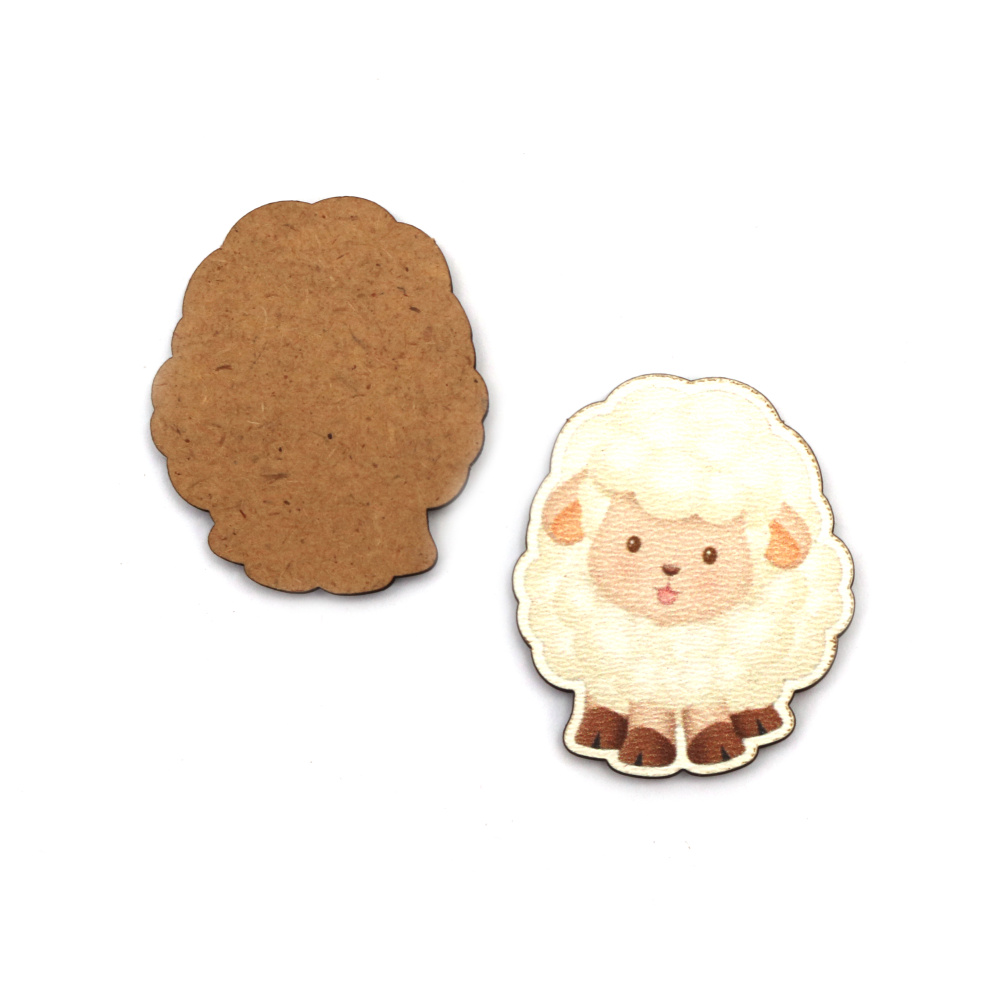 MDF Lamb for decoration 38x46 mm - 2 pieces