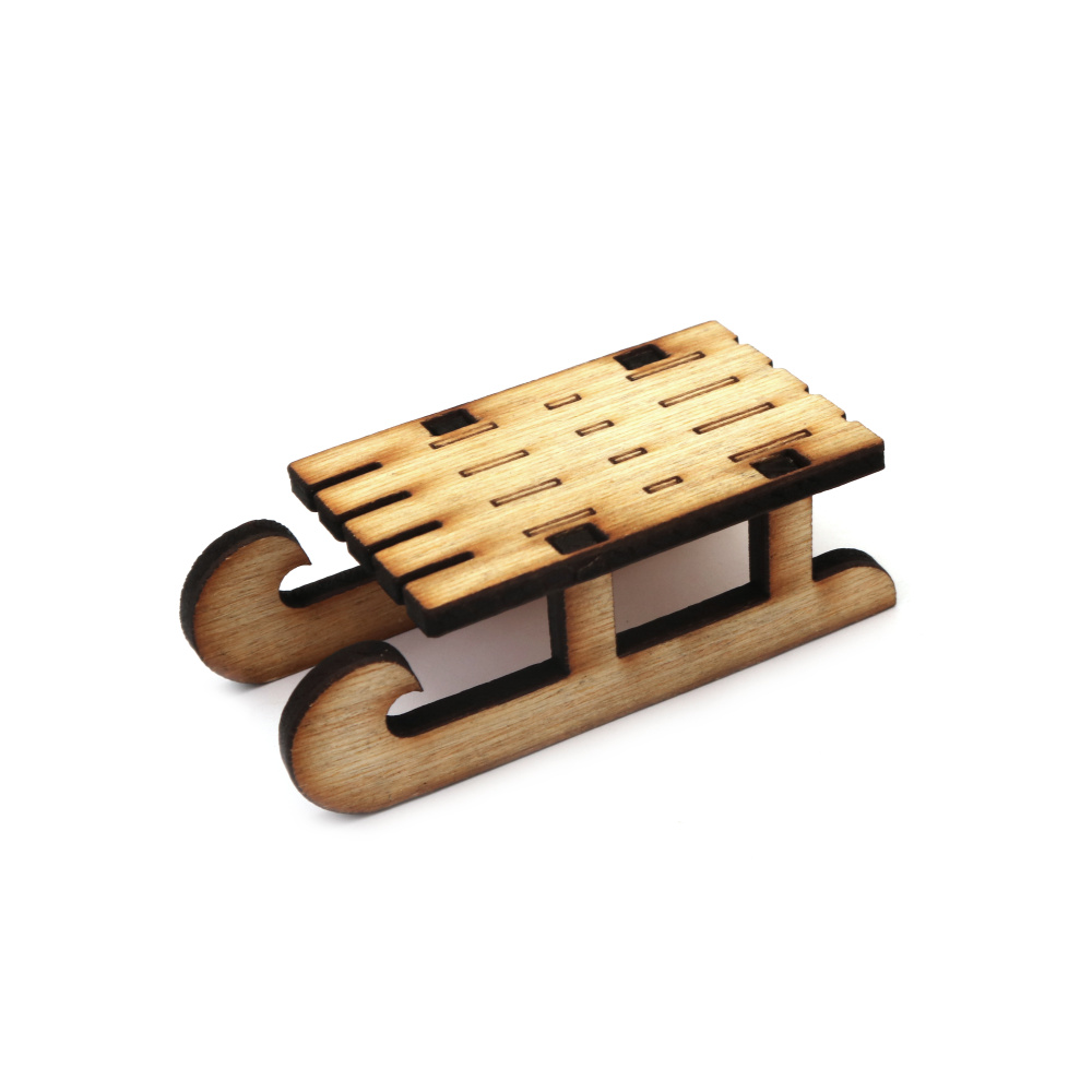 Wooden mini sled, 75x35x25 mm