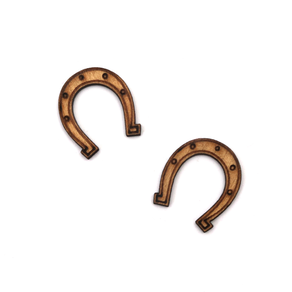 Wooden Horseshoes 20x17x1.5 mm - 10 pieces
