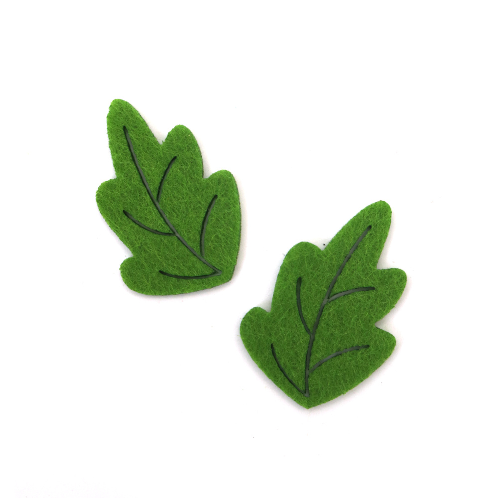 Felt Leaves, 2 mm, Laser Cut, 38/55 mm - 5 Pieces