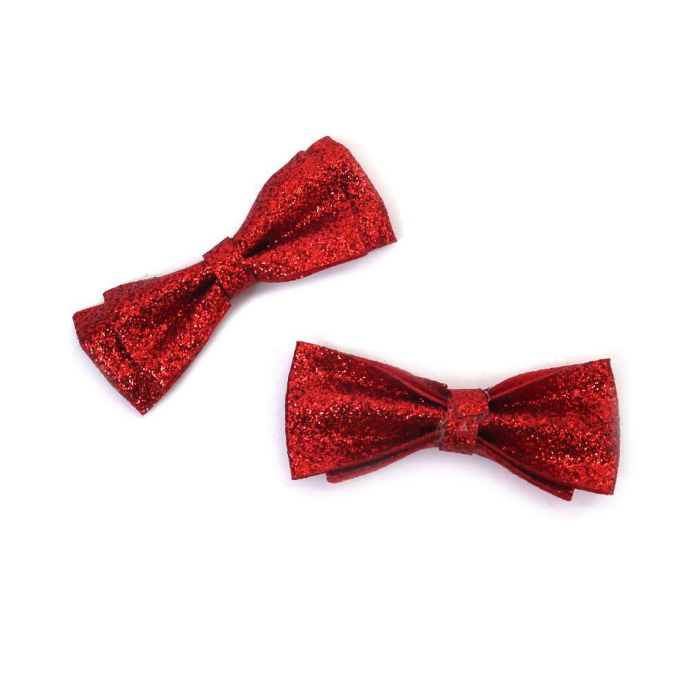 Panglică brocartă 60x25x9 mm culoare roșie - 5 bucăți