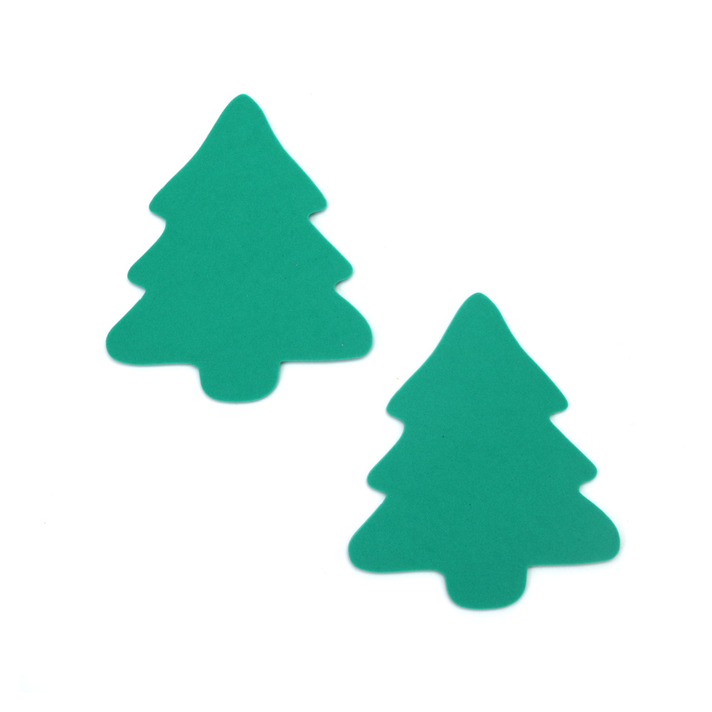 Brad de Crăciun din spumă EVA flexibilă, ștanțat, 8,5 x 10,5 cm, 2 mm – verde deschis, set 3 buc. | Ideal pentru decorațiuni festive, craft școlar și proiecte DIY creative