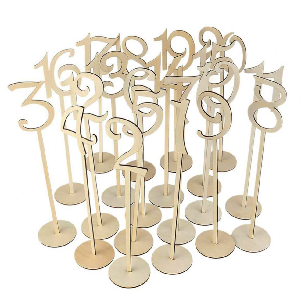 Set of Wooden Table Numbers 350 mm, from 1 to 20