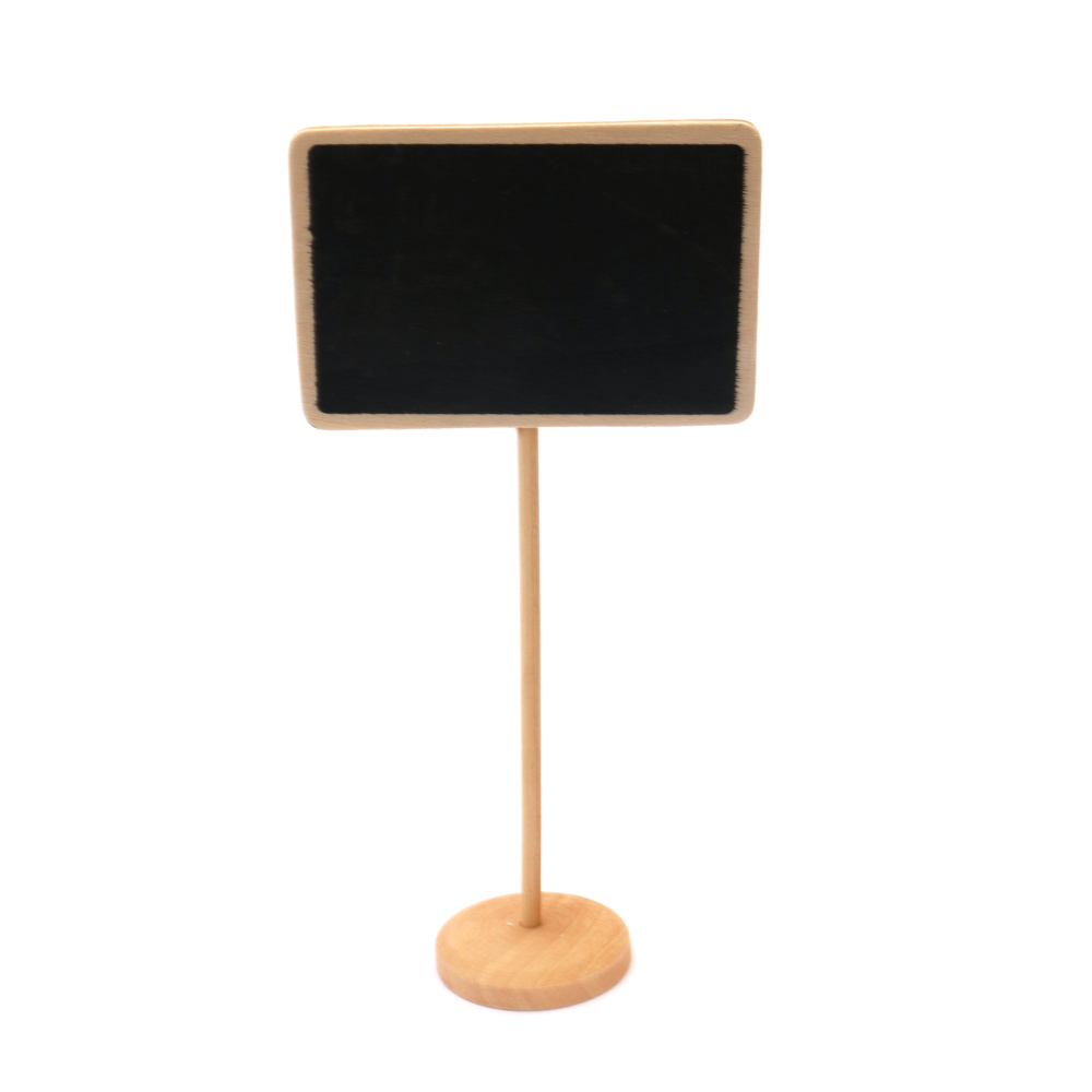 Wooden Rectangular Sign with a stand and blackboard, 170x80 mm 