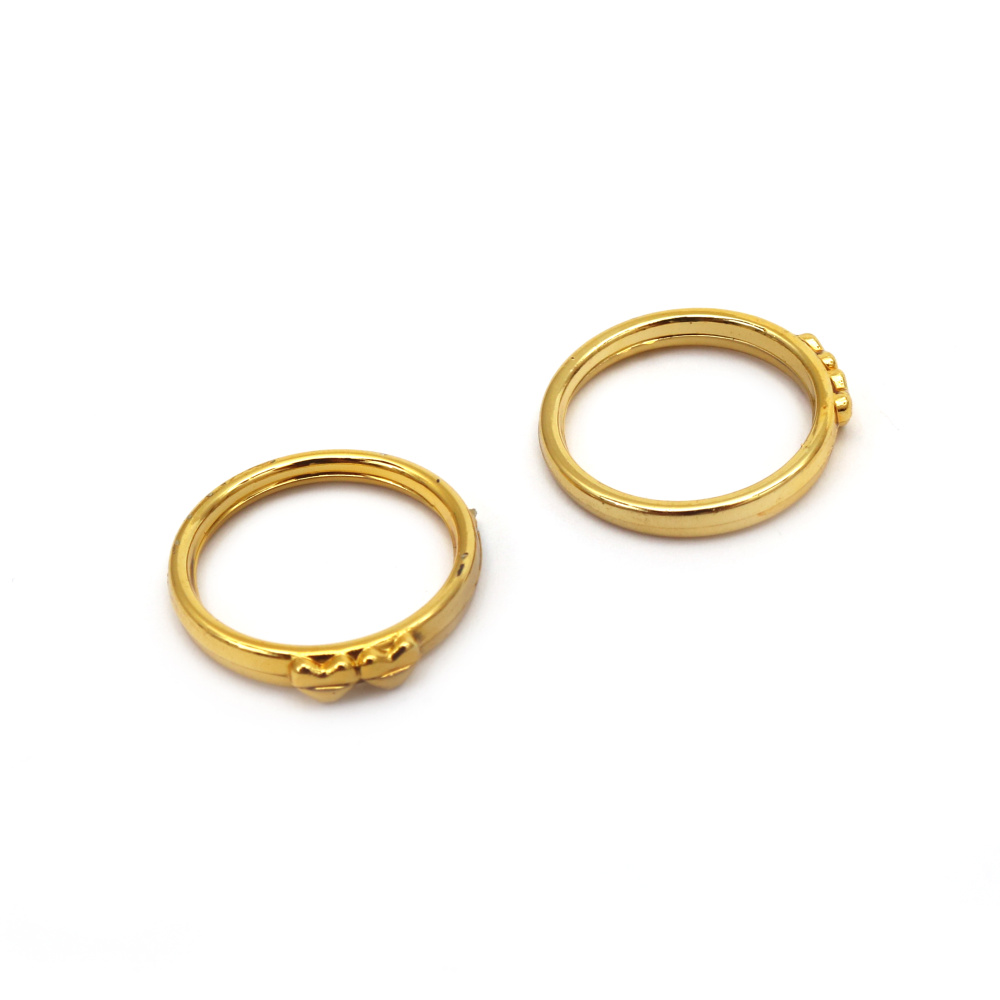Елемент пластмаса пръстен за декорация 20 мм цвят злато -10 броя