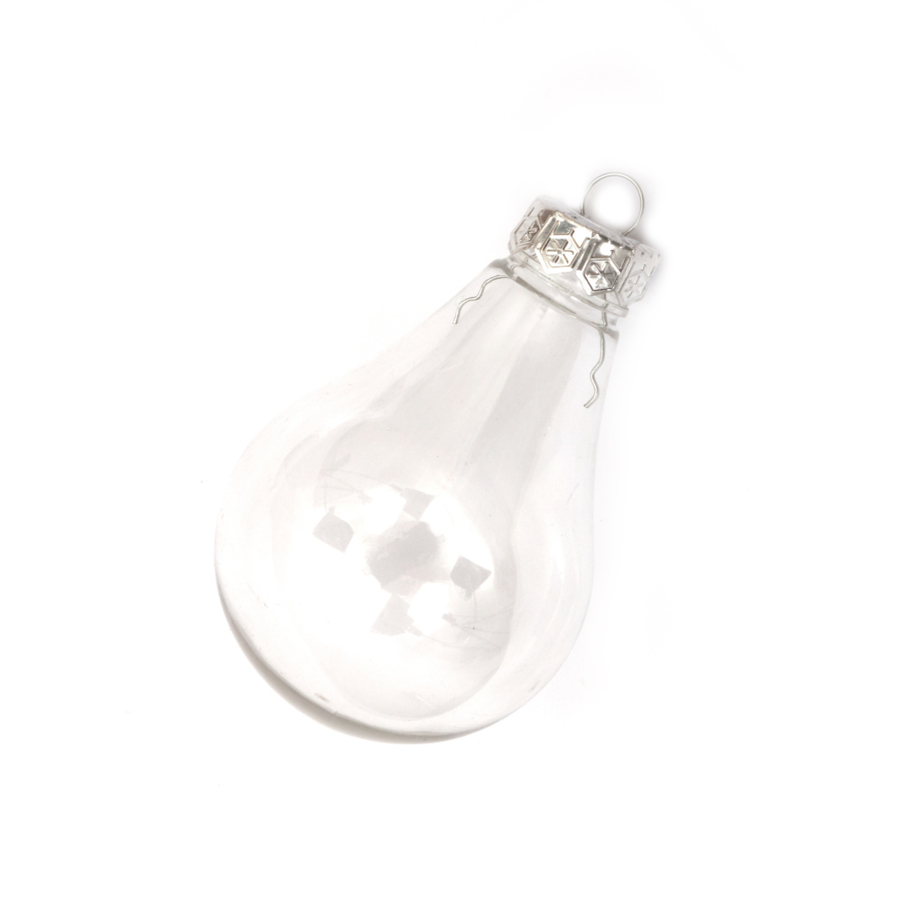 Set of Clear Plastic Light Bulb:  70x115 mm with Metal Cap and Holder