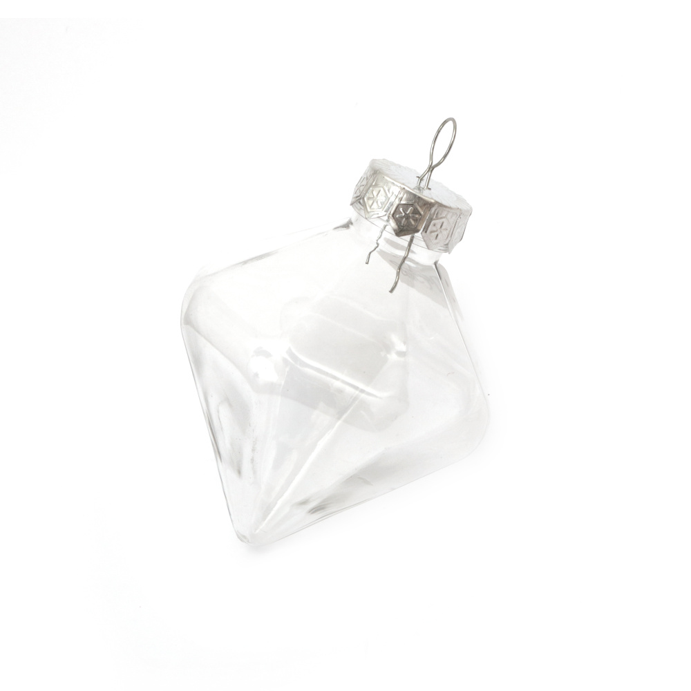 Transparent plastic ruby, 78x100 mm, with metal cap and holder