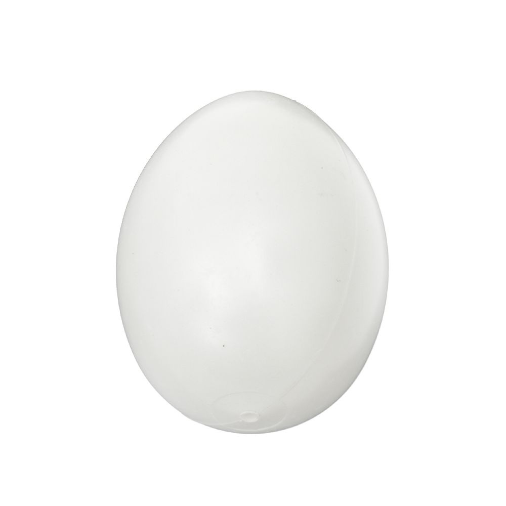 Пластмасови яйца 80x65 мм с една дупка 4 мм цвят бял -5 броя