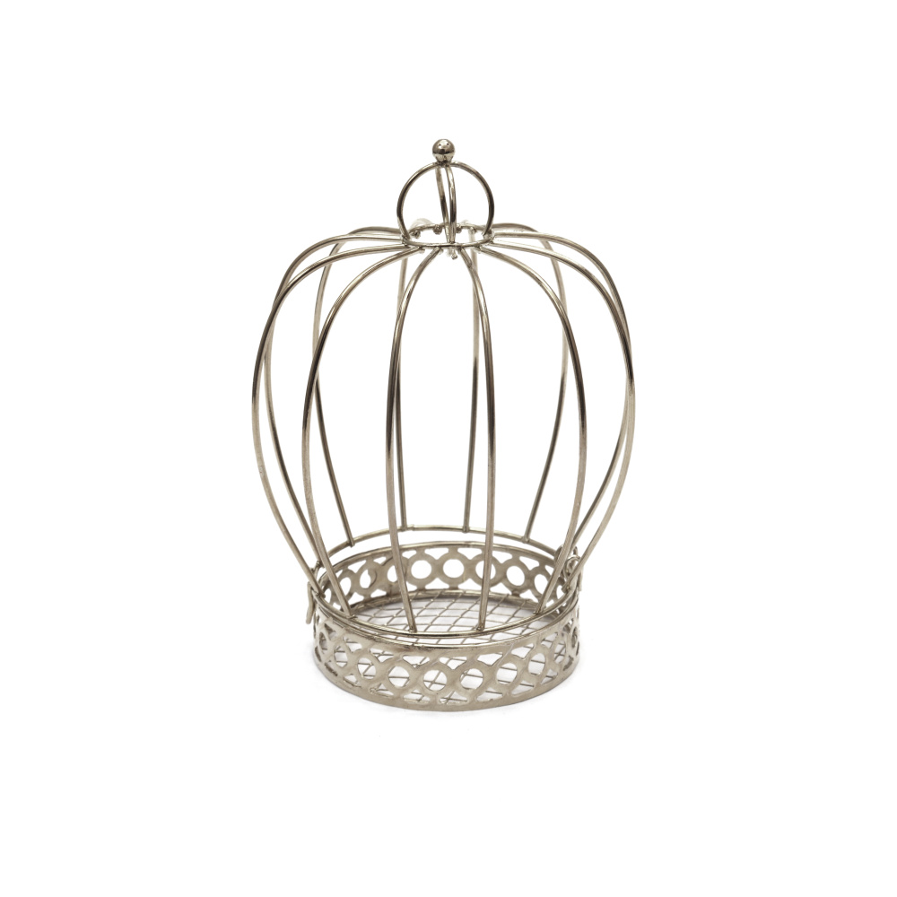 Metal cage in the shape of a crown, 120x80 mm, silver color